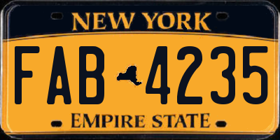 NY license plate FAB4235