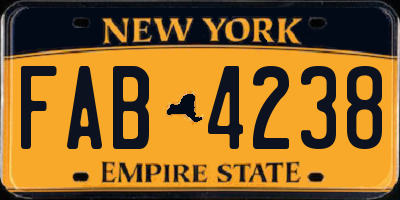 NY license plate FAB4238