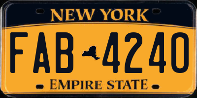 NY license plate FAB4240