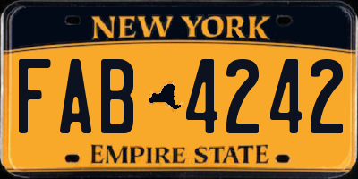 NY license plate FAB4242