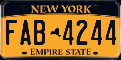 NY license plate FAB4244