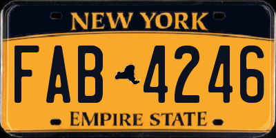 NY license plate FAB4246