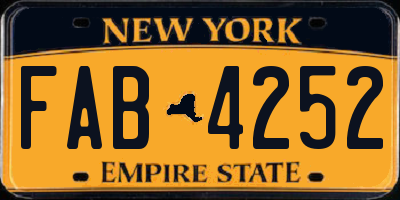 NY license plate FAB4252