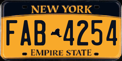 NY license plate FAB4254