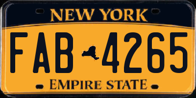 NY license plate FAB4265