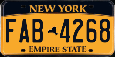 NY license plate FAB4268