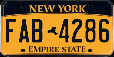 NY license plate FAB4286