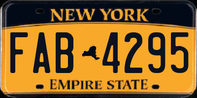 NY license plate FAB4295