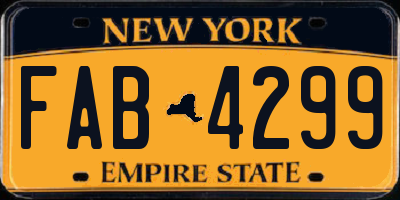 NY license plate FAB4299