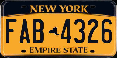 NY license plate FAB4326