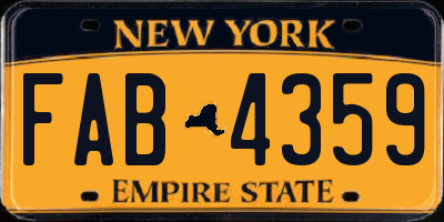 NY license plate FAB4359