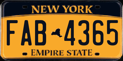 NY license plate FAB4365