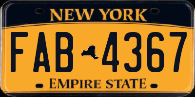 NY license plate FAB4367