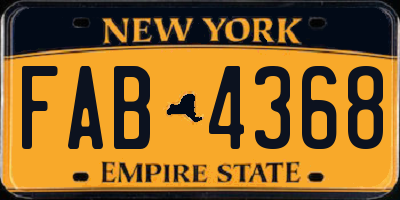 NY license plate FAB4368