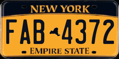 NY license plate FAB4372