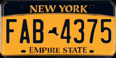 NY license plate FAB4375