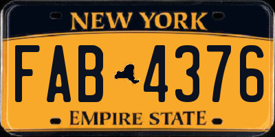 NY license plate FAB4376