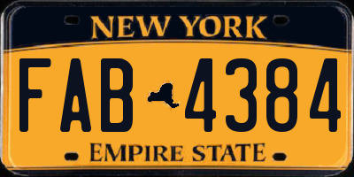 NY license plate FAB4384