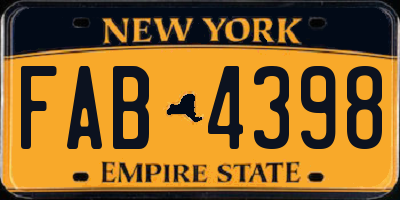 NY license plate FAB4398