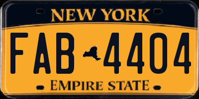 NY license plate FAB4404
