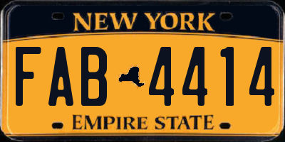 NY license plate FAB4414