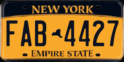 NY license plate FAB4427