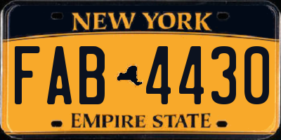 NY license plate FAB4430