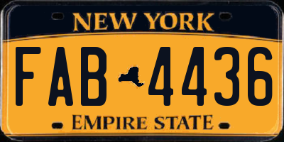 NY license plate FAB4436