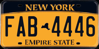 NY license plate FAB4446