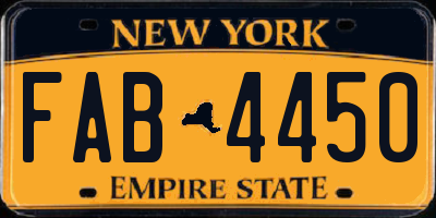 NY license plate FAB4450