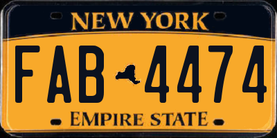 NY license plate FAB4474