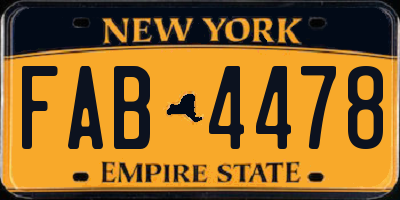 NY license plate FAB4478