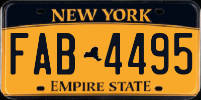 NY license plate FAB4495