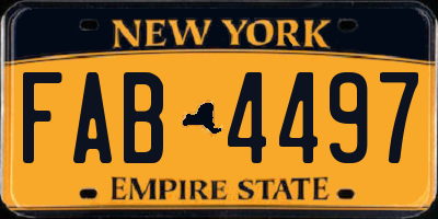 NY license plate FAB4497