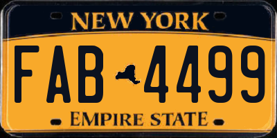 NY license plate FAB4499