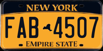 NY license plate FAB4507