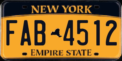 NY license plate FAB4512