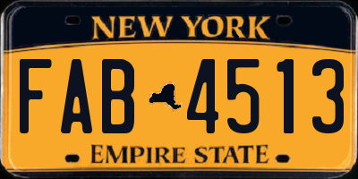 NY license plate FAB4513