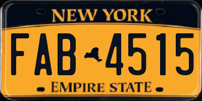 NY license plate FAB4515