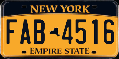 NY license plate FAB4516