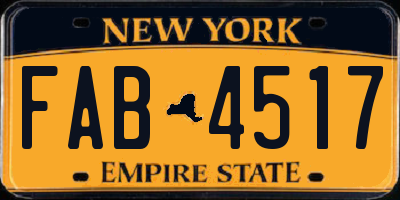 NY license plate FAB4517