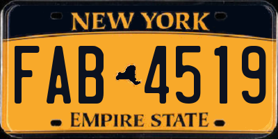 NY license plate FAB4519