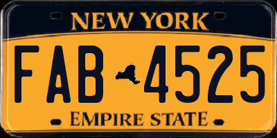 NY license plate FAB4525