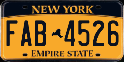 NY license plate FAB4526