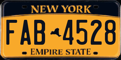 NY license plate FAB4528