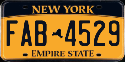 NY license plate FAB4529