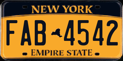NY license plate FAB4542