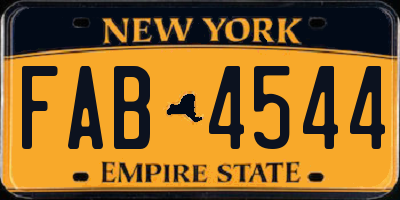 NY license plate FAB4544