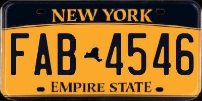 NY license plate FAB4546