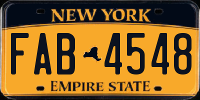 NY license plate FAB4548